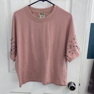 Vocal Blush Pink Beaded Top